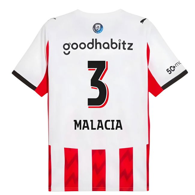 2025-2026 PSV Eindhoven Home Shirt (Malacia 3)