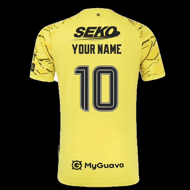 2025-2026 Rangers Home Goalkeeper Shirt (Yellow) - Kids (Your Name)