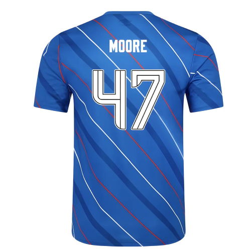 2025-2026 Rangers Home Pre Match Short Sleeve Tee (Lapis Blue) (Moore 47)
