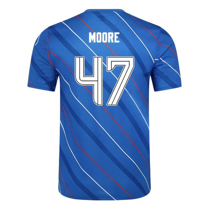 2025-2026 Rangers Home Pre Match Short Sleeve Tee (Lapis Blue) (Moore 47)