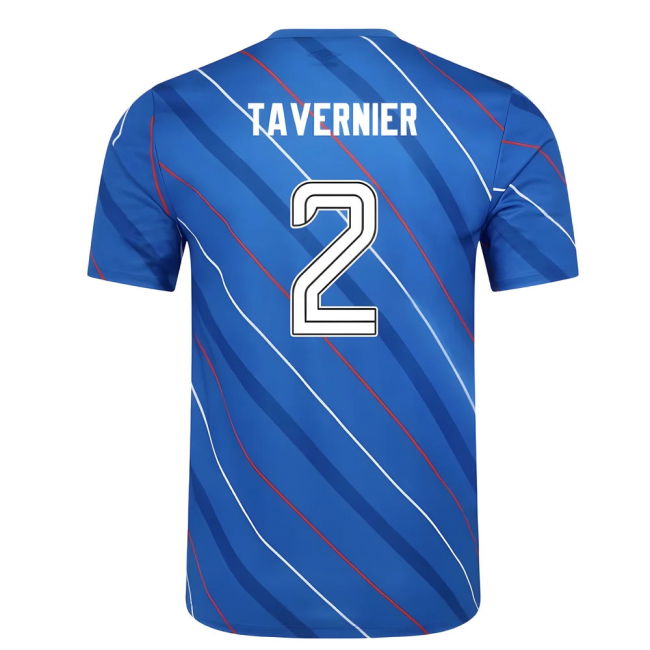 2025-2026 Rangers Home Pre Match Short Sleeve Tee (Lapis Blue) (Tavernier 2)