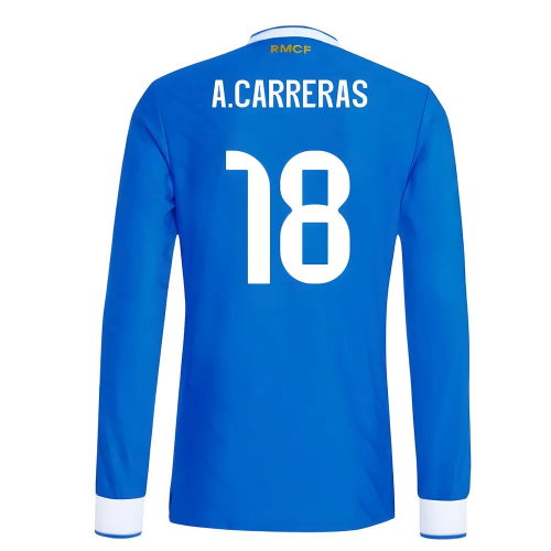 2025-2026 Real Madrid Authentic Long Sleeve Third Shirt (A.Carreras 18)