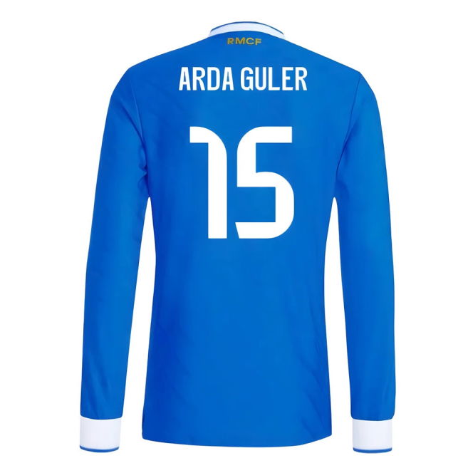 2025-2026 Real Madrid Authentic Long Sleeve Third Shirt (Arda Guler 15)