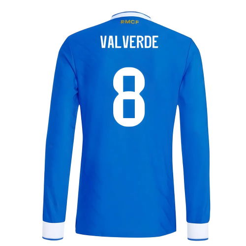 2025-2026 Real Madrid Authentic Long Sleeve Third Shirt (Valverde 8)