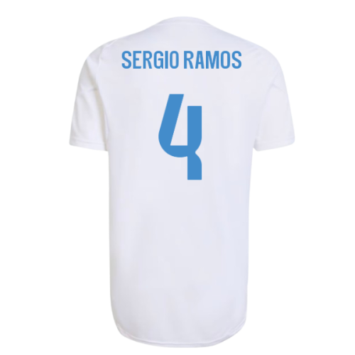 2025-2026 Real Madrid EU Training Jersey (White) (Sergio Ramos 4)  2025-2026 Real Madrid EU Training Jersey (White) (Sergio Ramos 4)