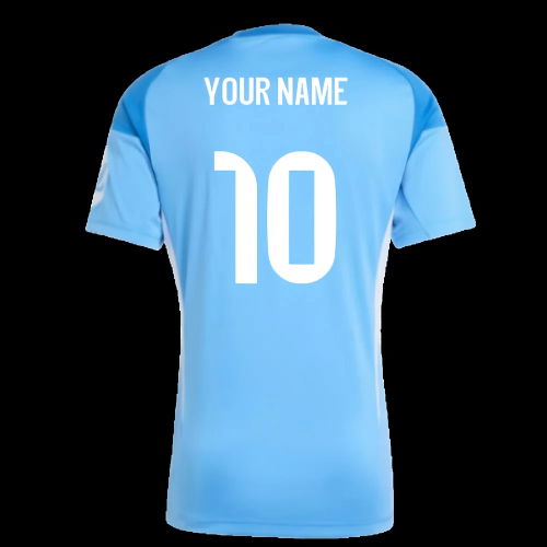 2025-2026 Real Madrid Home Goalkeeper Shirt (Blue) (Your Name)