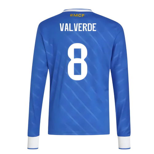 2025-2026 Real Madrid Long Sleeve Third Shirt (Kids) (Valverde 8)