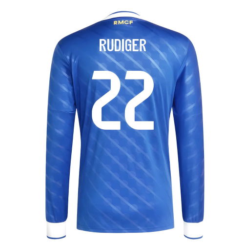 2025-2026 Real Madrid Long Sleeve Third Shirt (Rudiger 22)