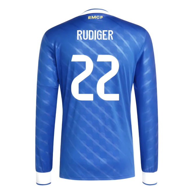 2025-2026 Real Madrid Long Sleeve Third Shirt (Rudiger 22)