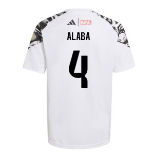2025-2026 Real Madrid Marvel Avengers Training Shirt (White) - Kids (Alaba 4)
