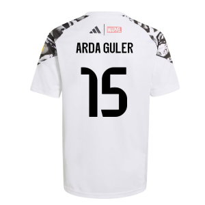 2025-2026 Real Madrid Marvel Avengers Training Shirt (White) - Kids (Arda Guler 15)