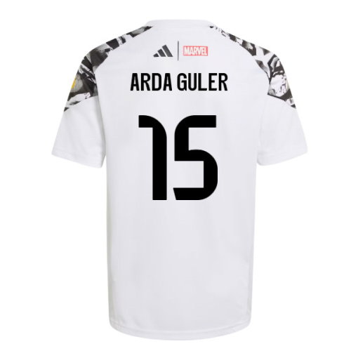 2025-2026 Real Madrid Marvel Avengers Training Shirt (White) - Kids (Arda Guler 15)