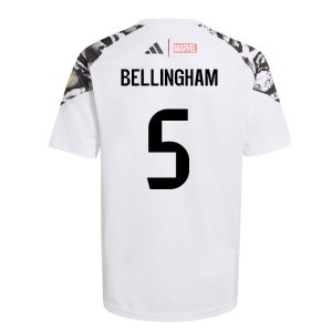 2025-2026 Real Madrid Marvel Avengers Training Shirt (White) - Kids (Bellingham 5)