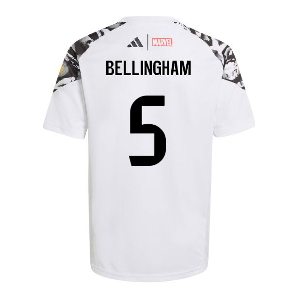 2025-2026 Real Madrid Marvel Avengers Training Shirt (White) - Kids (Bellingham 5)