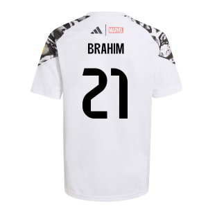 2025-2026 Real Madrid Marvel Avengers Training Shirt (White) - Kids (Brahim 21)