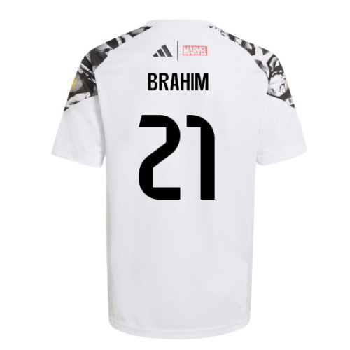 2025-2026 Real Madrid Marvel Avengers Training Shirt (White) - Kids (Brahim 21)