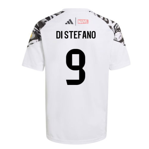 2025-2026 Real Madrid Marvel Avengers Training Shirt (White) - Kids (Di Stefano 9)