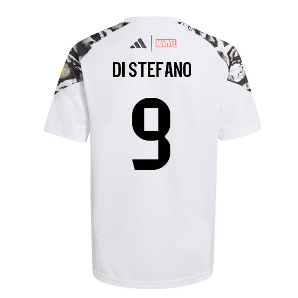 2025-2026 Real Madrid Marvel Avengers Training Shirt (White) - Kids (Di Stefano 9)