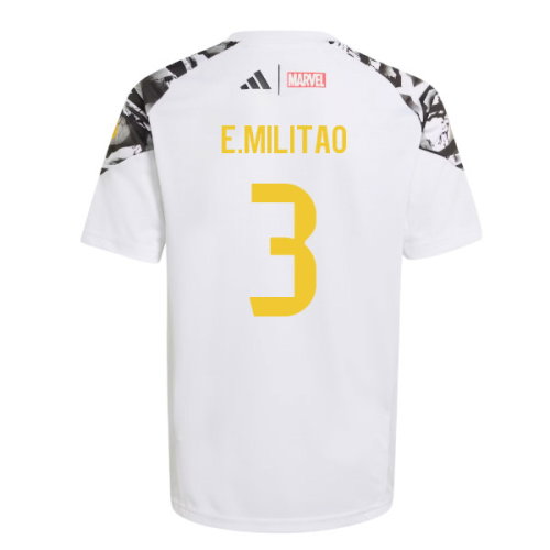 2025-2026 Real Madrid Marvel Avengers Training Shirt (White) - Kids (E.Militao 3)