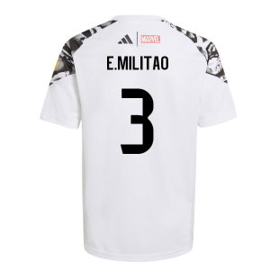 2025-2026 Real Madrid Marvel Avengers Training Shirt (White) - Kids (E.Militao 3)