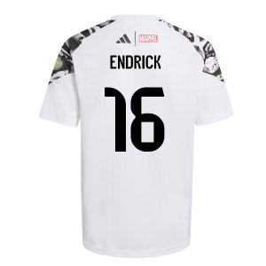 2025-2026 Real Madrid Marvel Avengers Training Shirt (White) - Kids (Endrick 16)