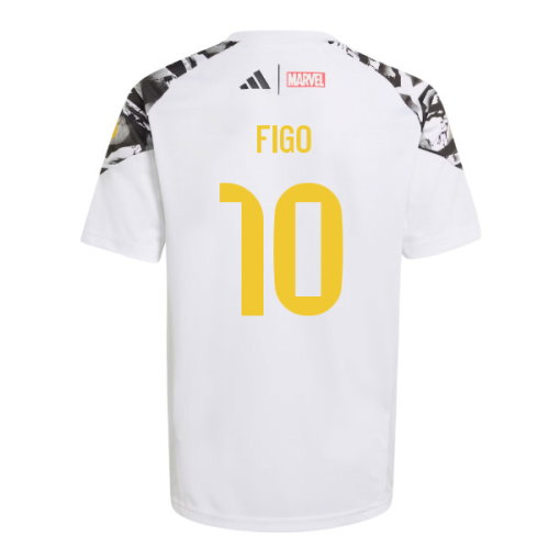 2025-2026 Real Madrid Marvel Avengers Training Shirt (White) - Kids (Figo 10)