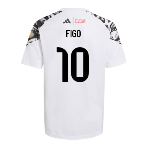 2025-2026 Real Madrid Marvel Avengers Training Shirt (White) - Kids (Figo 10)