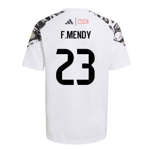 2025-2026 Real Madrid Marvel Avengers Training Shirt (White) - Kids (F.Mendy 23)