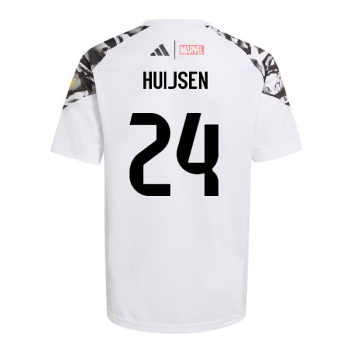 2025-2026 Real Madrid Marvel Avengers Training Shirt (White) - Kids (Huijsen 24)