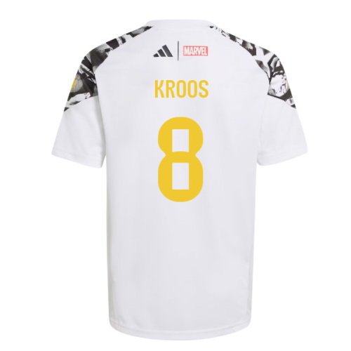 2025-2026 Real Madrid Marvel Avengers Training Shirt (White) - Kids (Kroos 8)