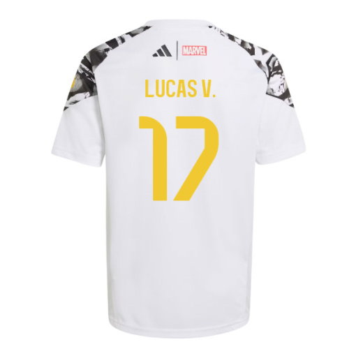 2025-2026 Real Madrid Marvel Avengers Training Shirt (White) - Kids (Lucas V. 17)
