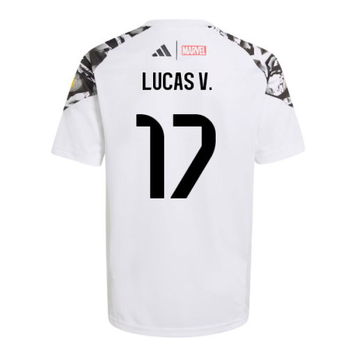 2025-2026 Real Madrid Marvel Avengers Training Shirt (White) - Kids (Lucas V. 17)