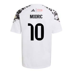2025-2026 Real Madrid Marvel Avengers Training Shirt (White) - Kids (Modric 10)
