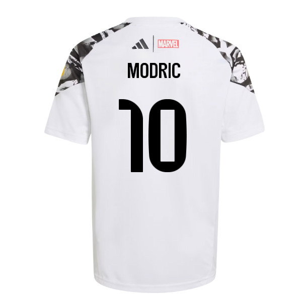 2025-2026 Real Madrid Marvel Avengers Training Shirt (White) - Kids (Modric 10)