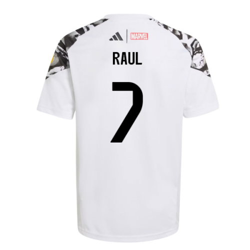 2025-2026 Real Madrid Marvel Avengers Training Shirt (White) - Kids (Raul 7)