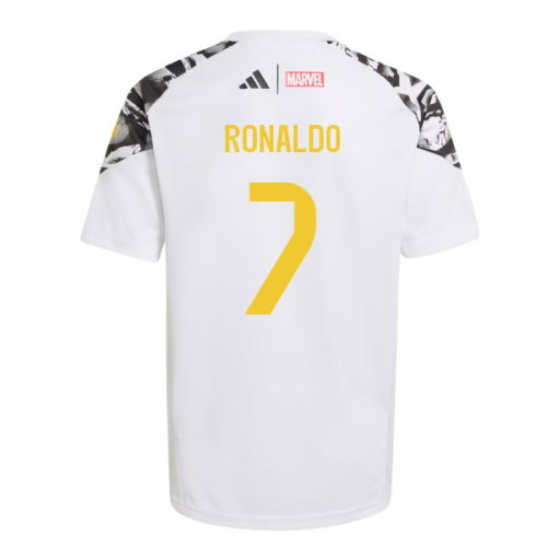 2025-2026 Real Madrid Marvel Avengers Training Shirt (White) - Kids (Ronaldo 7)