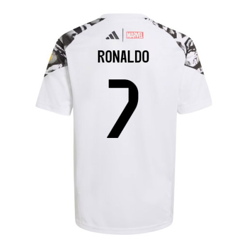 2025-2026 Real Madrid Marvel Avengers Training Shirt (White) - Kids (Ronaldo 7)