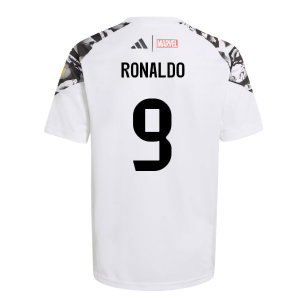 2025-2026 Real Madrid Marvel Avengers Training Shirt (White) - Kids (Ronaldo 9)
