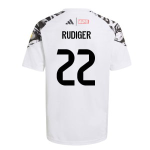 2025-2026 Real Madrid Marvel Avengers Training Shirt (White) - Kids (Rudiger 22)
