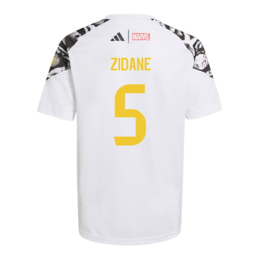 2025-2026 Real Madrid Marvel Avengers Training Shirt (White) - Kids (Zidane 5)