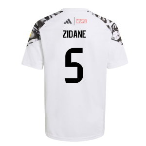 2025-2026 Real Madrid Marvel Avengers Training Shirt (White) - Kids (Zidane 5)