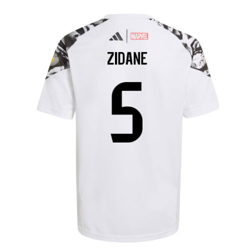 2025-2026 Real Madrid Marvel Avengers Training Shirt (White) - Kids (Zidane 5)