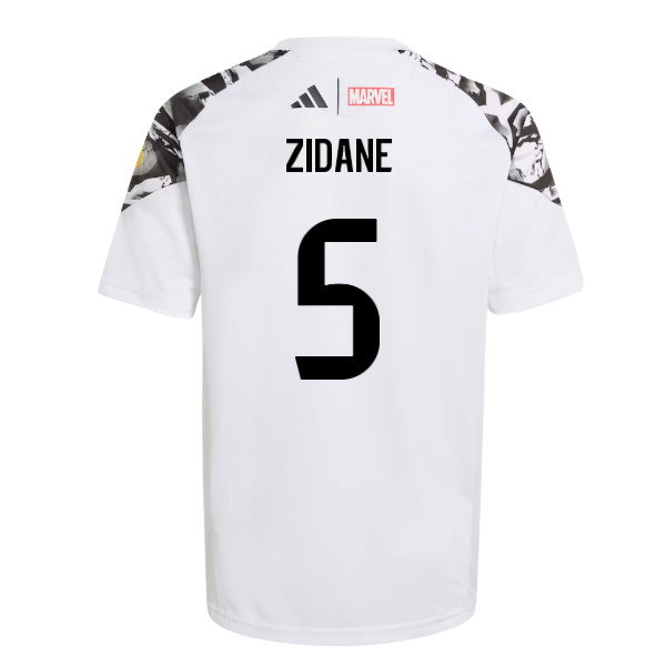 2025-2026 Real Madrid Marvel Avengers Training Shirt (White) - Kids (Zidane 5)