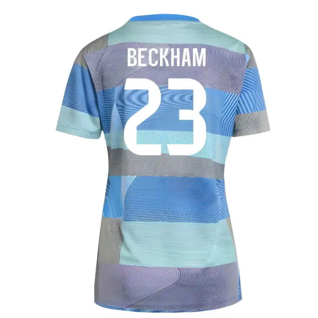 2025-2026 Real Madrid Pre-Match Shirt (Bluebird) - Womens (Beckham 23)