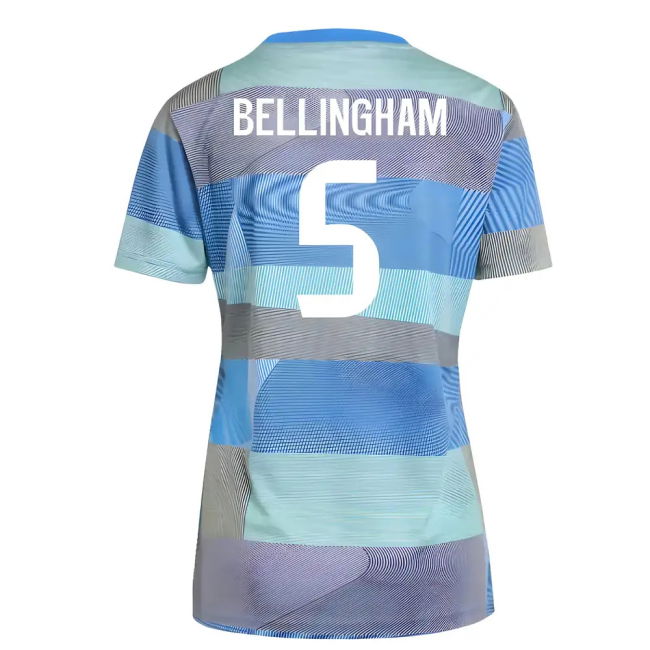 2025-2026 Real Madrid Pre-Match Shirt (Bluebird) - Womens (Bellingham 5)