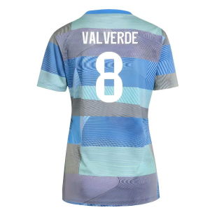 2025-2026 Real Madrid Pre-Match Shirt (Bluebird) - Womens (Valverde 8)