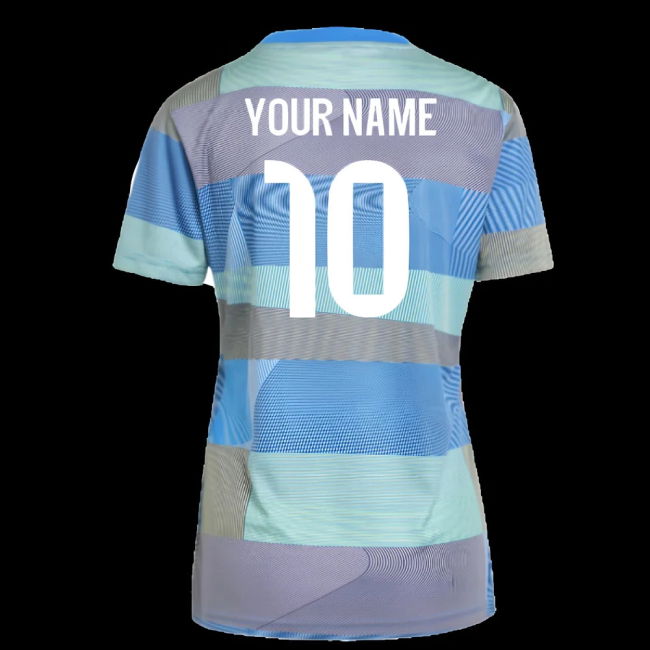 2025-2026 Real Madrid Pre-Match Shirt (Bluebird) - Womens (Your Name)