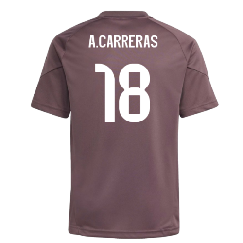 2025-2026 Real Madrid Training Jersey (Shadow Fig) - Kids (A.Carreras 18)