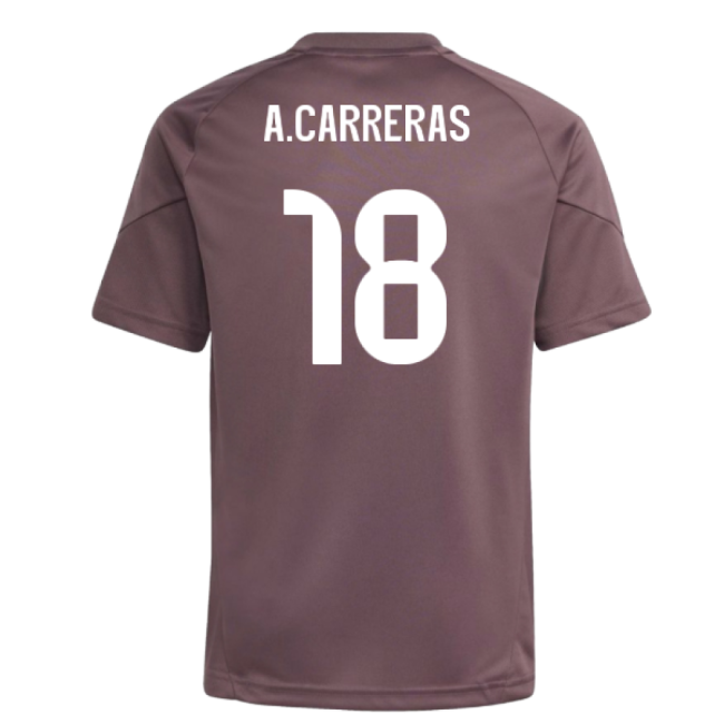 2025-2026 Real Madrid Training Jersey (Shadow Fig) - Kids (A.Carreras 18)