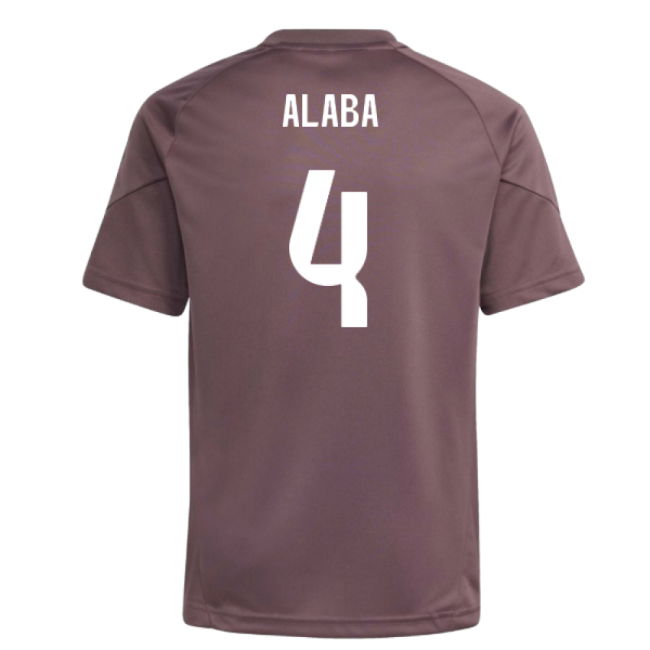 2025-2026 Real Madrid Training Jersey (Shadow Fig) - Kids (Alaba 4)